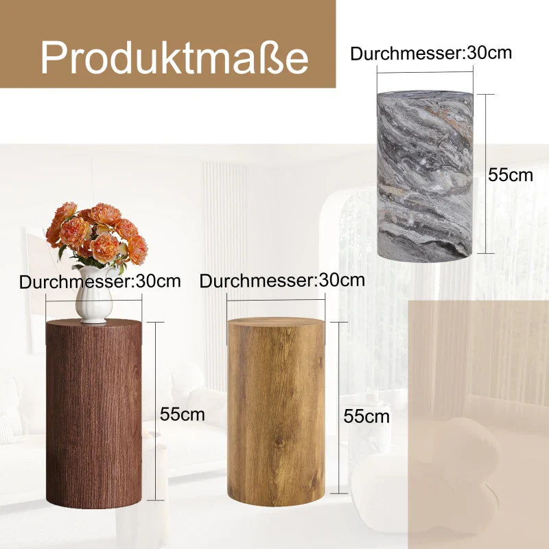 Table basse ronde en bois MDF avec piètement métal noir