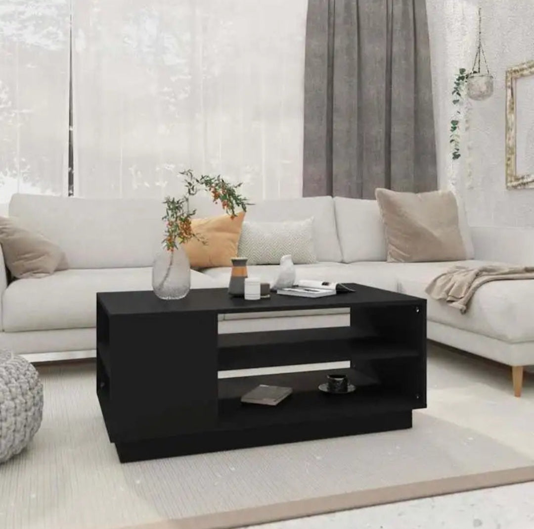 Table basse bois et noir