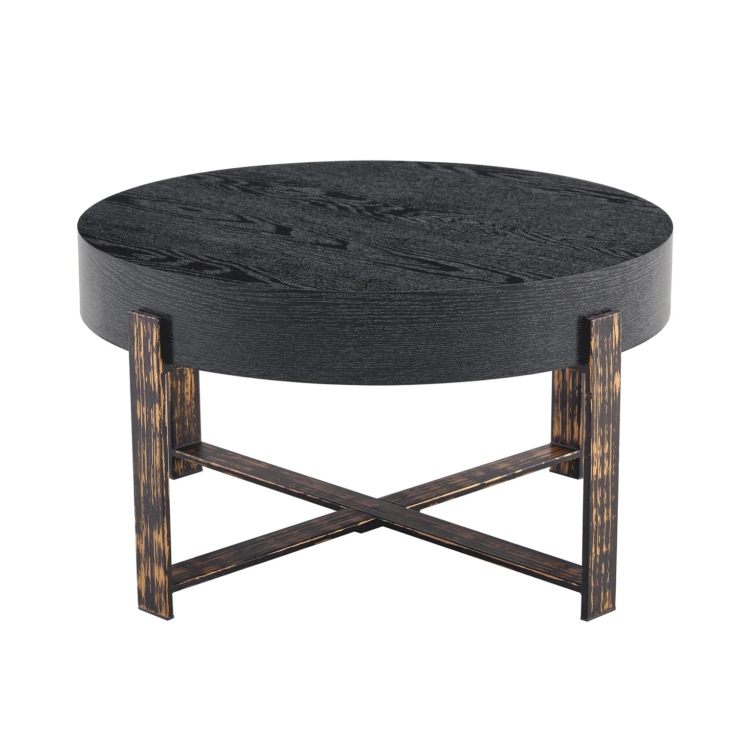 Table basse en bois et noir 68x68x39 cm