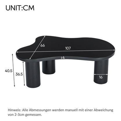 Table basse en bois et noir nuage design 107x66x40.5 cm