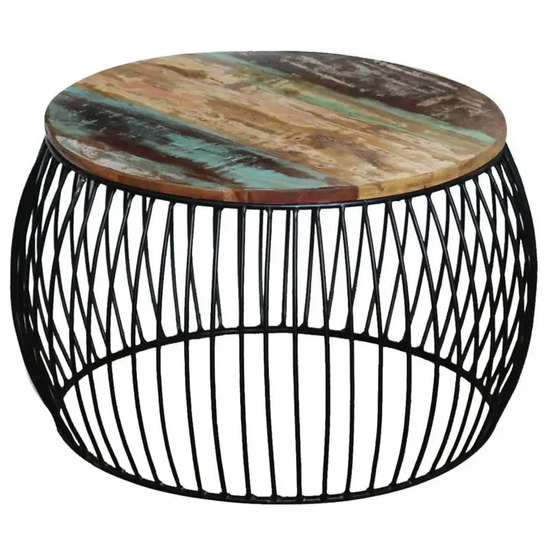 Table basse en bois massif rustique 68x37 cm