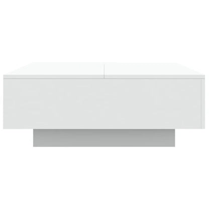Table basse blanche et en bois d'ingénierie 80x80x31 cm