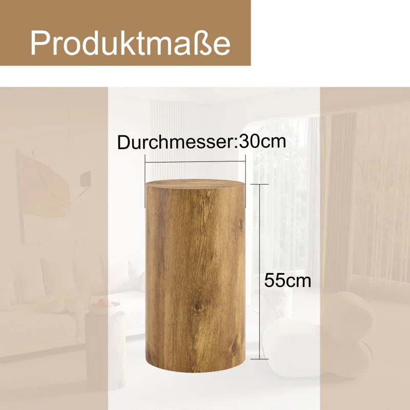 Table basse ronde en bois MDF avec piètement métal noir