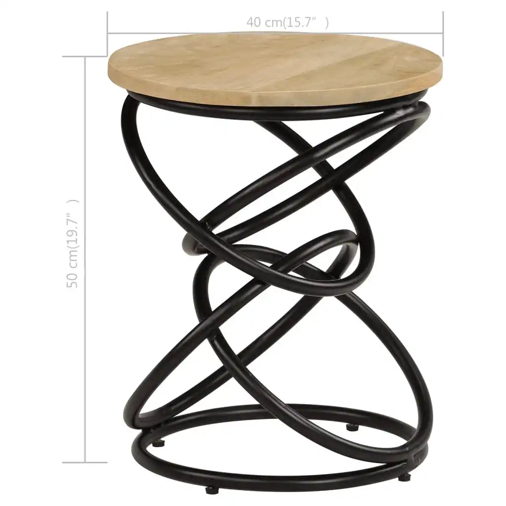 Table basse en bois et noir 40x50 cm