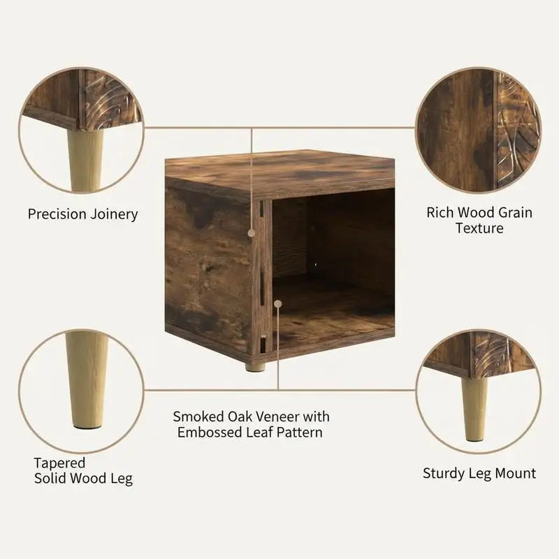 Table basse en bois massif avec tiroir