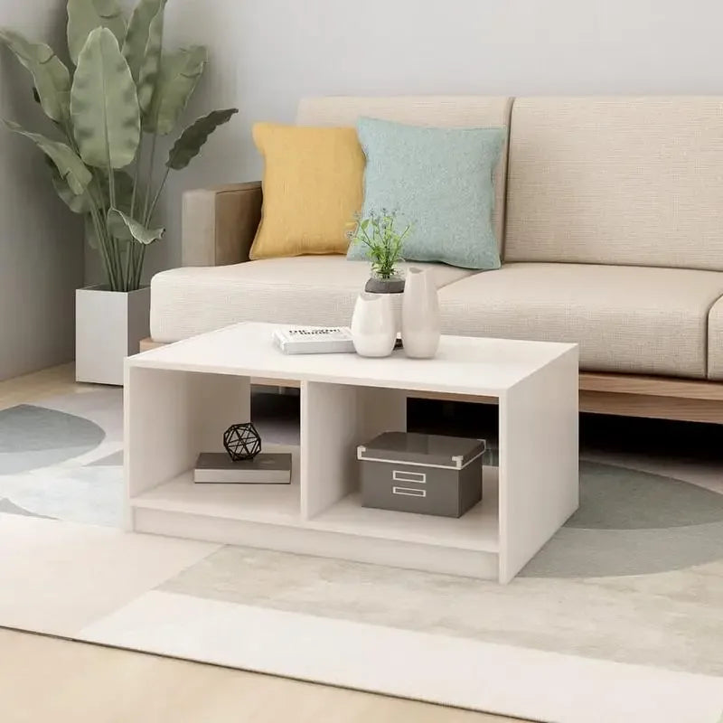 Table basse en bois massif pin 75 x 50 x 33,5 cm blanc