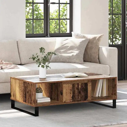 Table basse en bois massif 104 x 60 x 35 cm marron