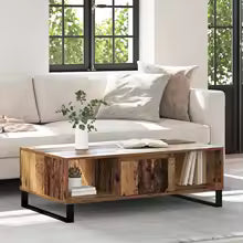 Table basse en bois massif 104 x 60 x 35 cm marron