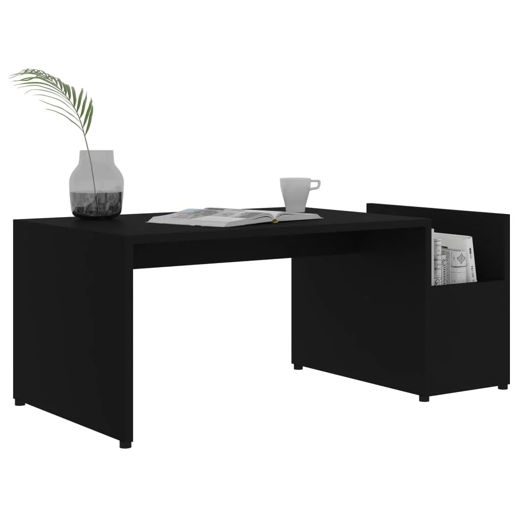 Table basse en bois et noir 90 x 45 x 35 cm