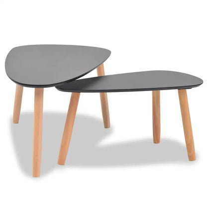 Table basse en bois et noir 2 pièces
