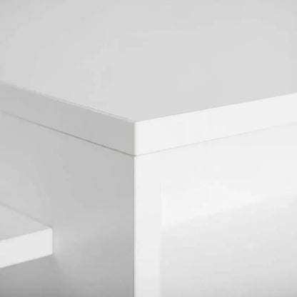 Table basse blanche et en bois 105x55x32 cm