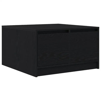 Table basse en bois et noir avec tiroirs 70,5x70x40 cm