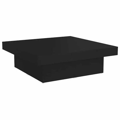 Table basse en bois et noir 90 x 90 x 28 cm