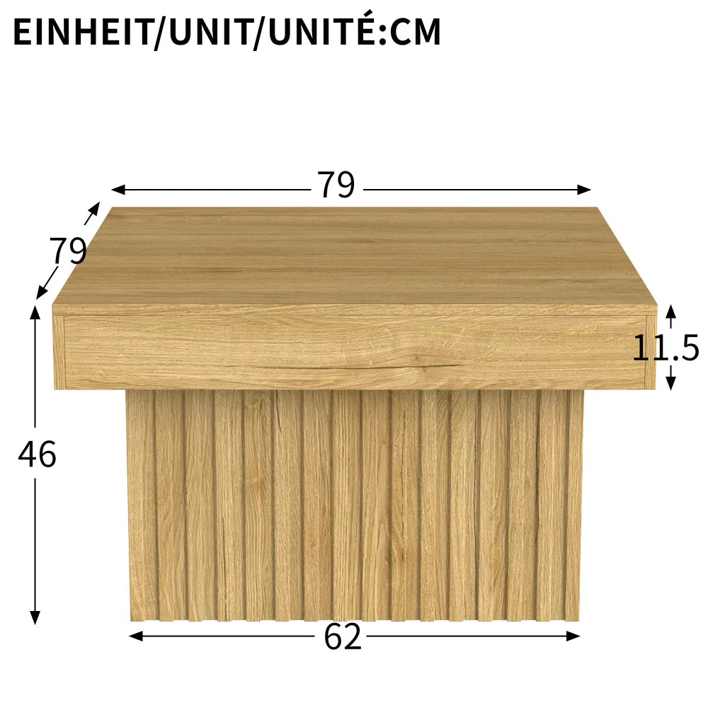 Table basse bois clair 79x79x46 cm