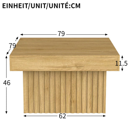 Table basse bois clair 79x79x46 cm