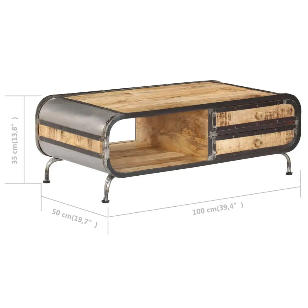 Table basse en bois massif manguier 100 x 50 x 35 cm
