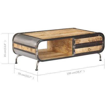 Table basse en bois massif manguier 100 x 50 x 35 cm