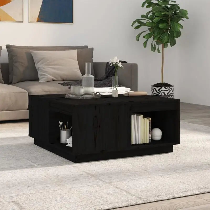 Table basse en bois massif pin 110 x 50 x 33,5 cm brune
