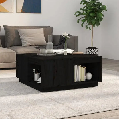 Table basse en bois massif pin 110 x 50 x 33,5 cm brune