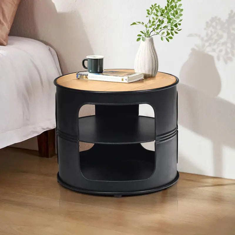 Table basse en bois et noir 3 niveaux 50 kg