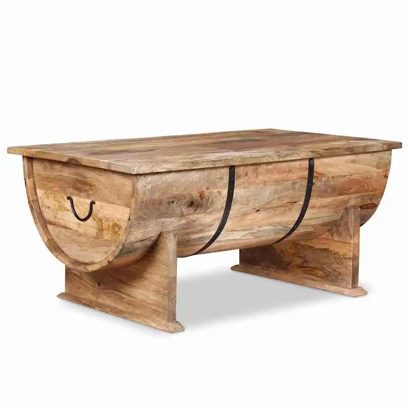 Table basse en bois massif 88 x 50 x 40 cm vert armée