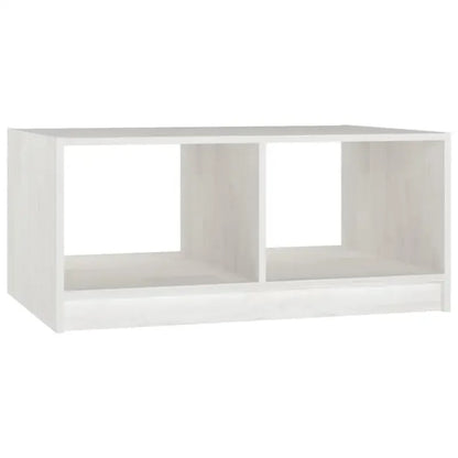 Table basse en bois massif pin 75 x 50 x 33,5 cm blanc