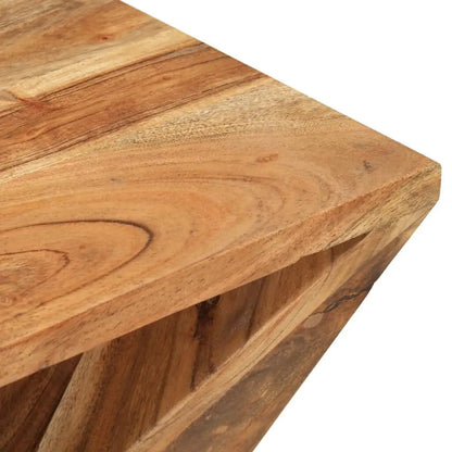 Table basse en bois clair et acacia massif 35 x 35 x 55 cm