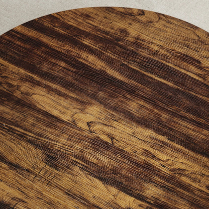 Table basse ronde en bois 2 niveaux avec rangement 80 cm