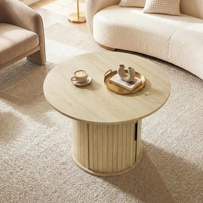 Table basse en bois massif 80 x 80 x 31,5 cm naturelle