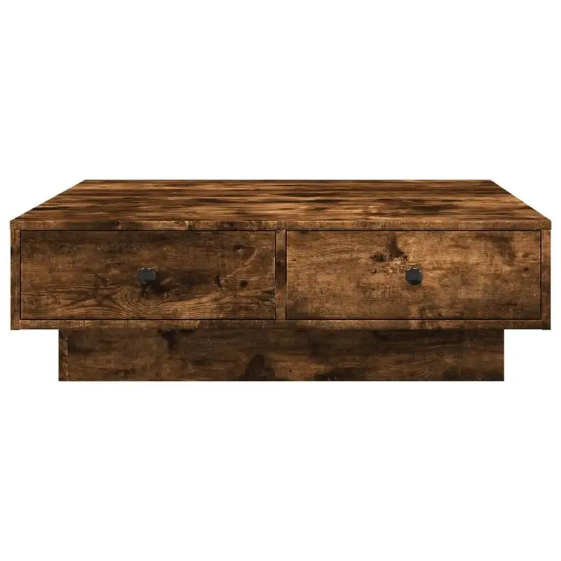 Table basse en bois massif fumé 90x90 cm