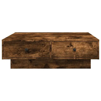Table basse en bois massif fumé 90x90 cm