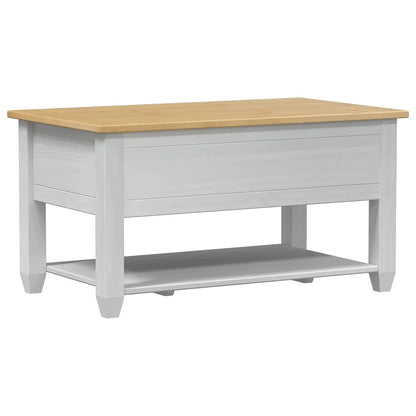 Table basse ronde en bois et blanche avec tiroir 85 x 50 x 45 cm pin massif