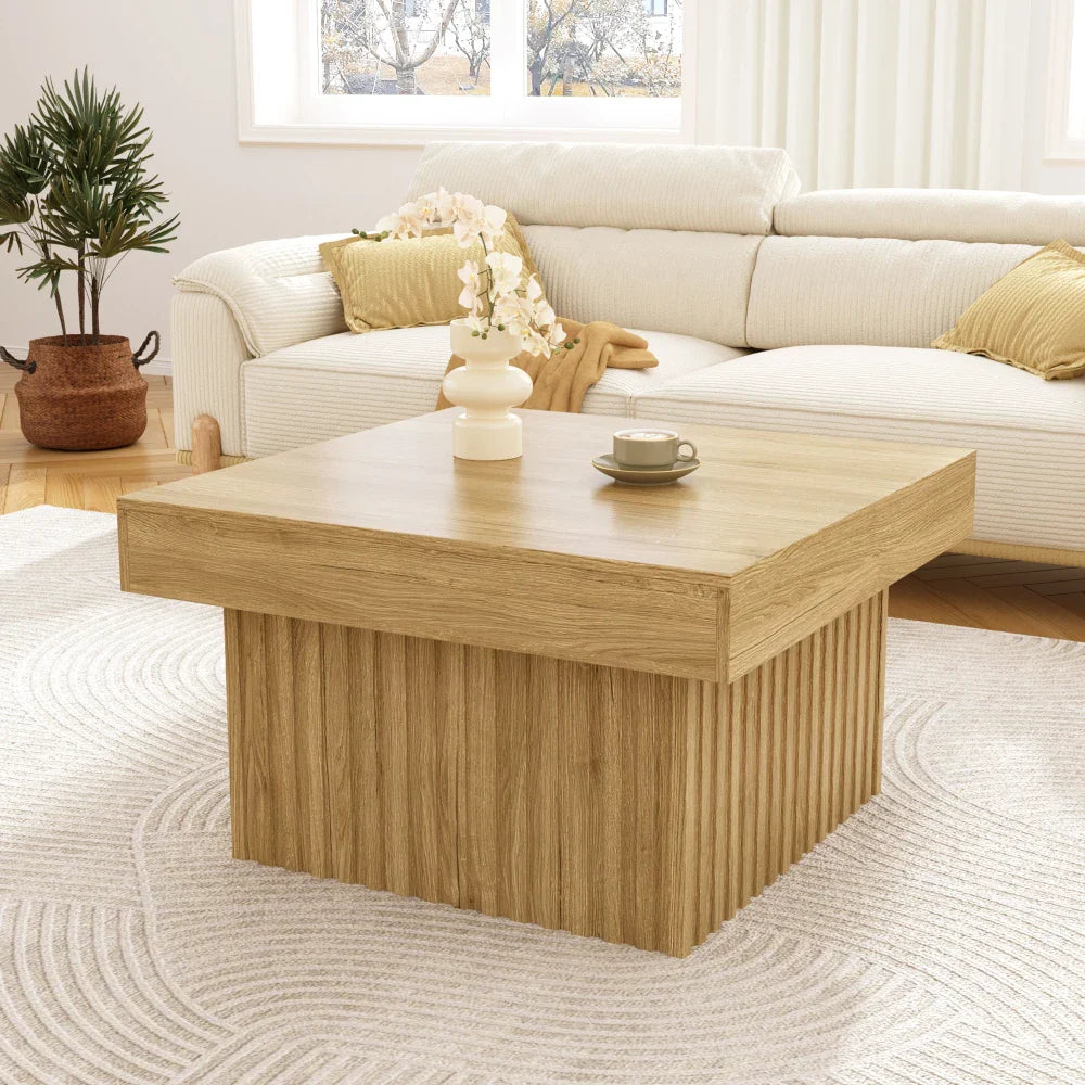 Table basse bois clair 79x79x46 cm