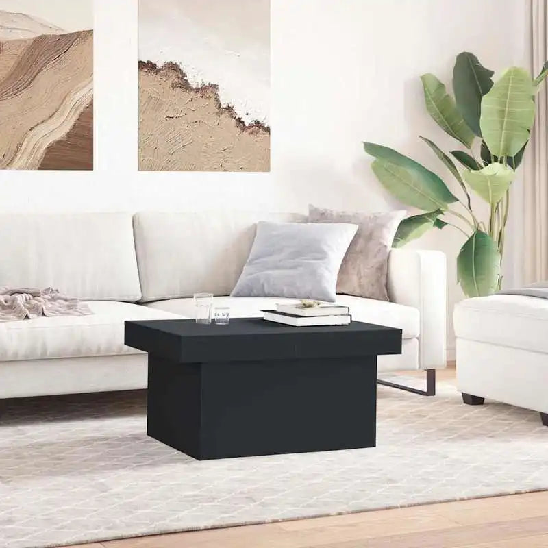 Table basse en bois et noir 80x55x40 cm