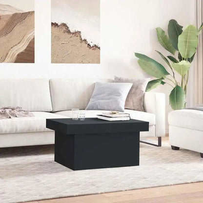 Table basse en bois et noir 80x55x40 cm