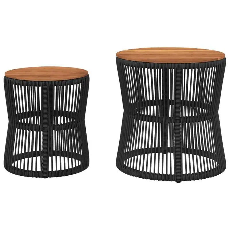 Table basse en bois et noir 2 pièces