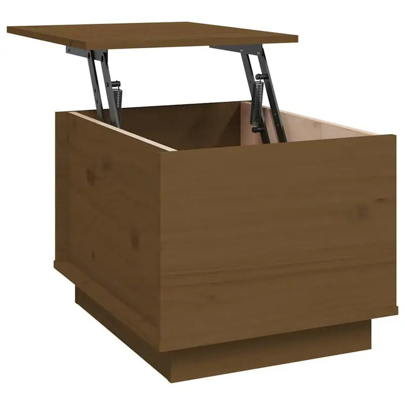 Table basse en bois massif pin relevable avec rangement 110 x 50 x 33,5 cm nature