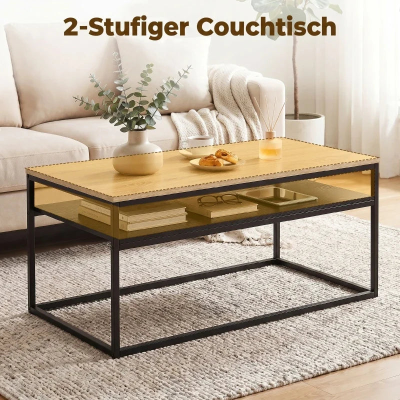 Table basse en bois et noir 100x59.8x47 cm