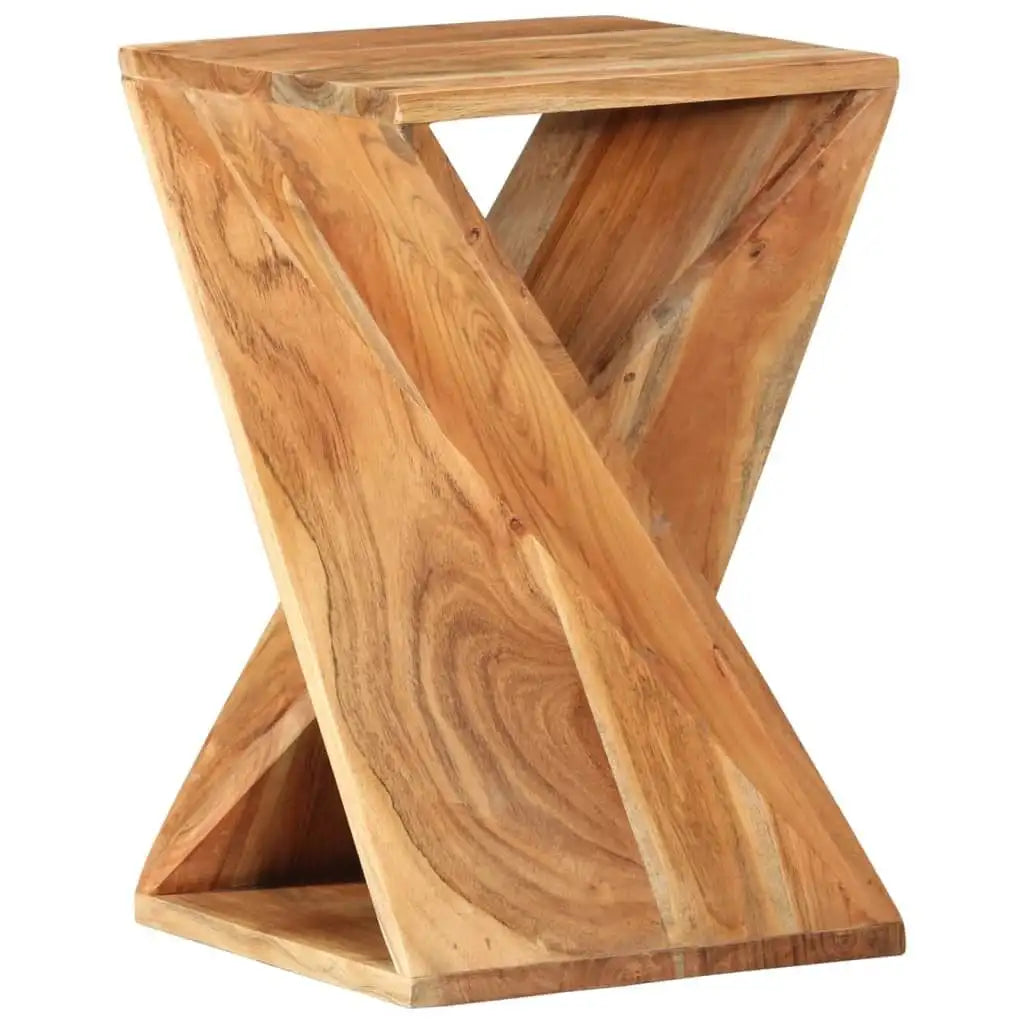 Table basse en bois clair et acacia massif 35 x 35 x 55 cm
