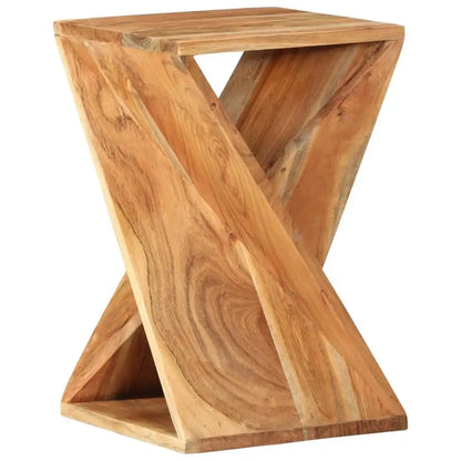 Table basse en bois clair et acacia massif 35 x 35 x 55 cm