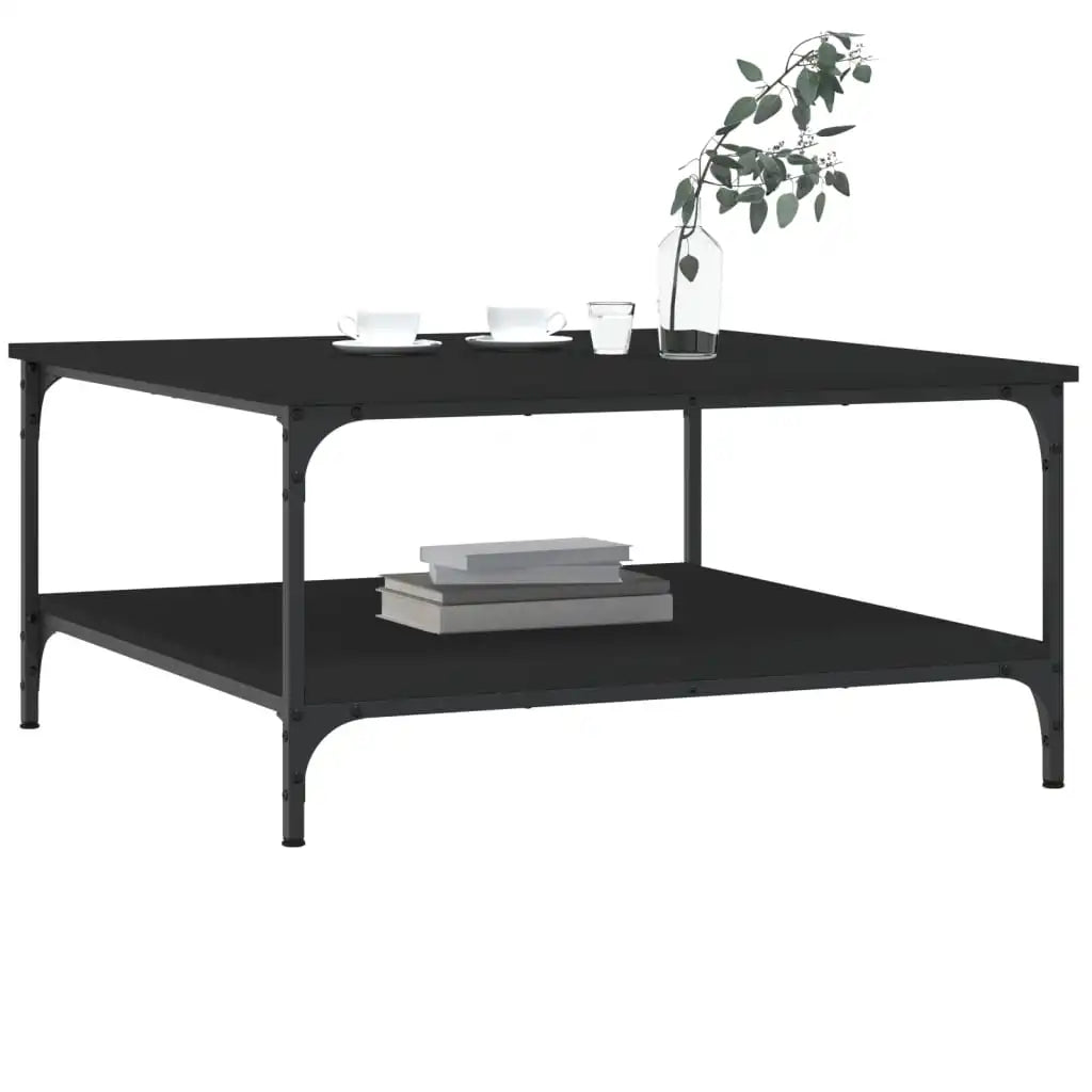 Table basse en bois et noir 80x80x40 cm