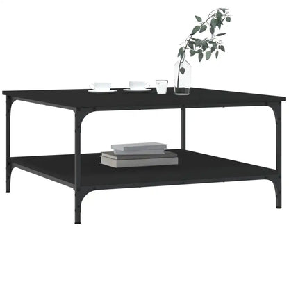 Table basse en bois et noir 80x80x40 cm