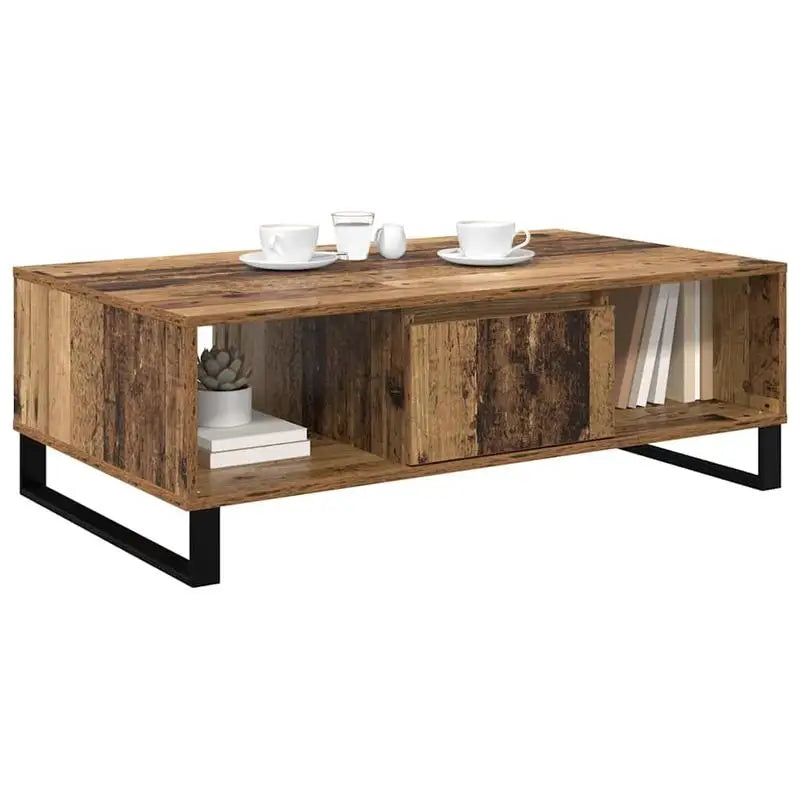 Table basse en bois massif 104 x 60 x 35 cm marron