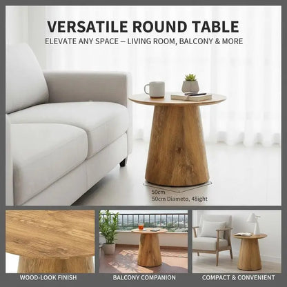 Table basse ronde en bois 50 cm diamètre 48 cm hauteur