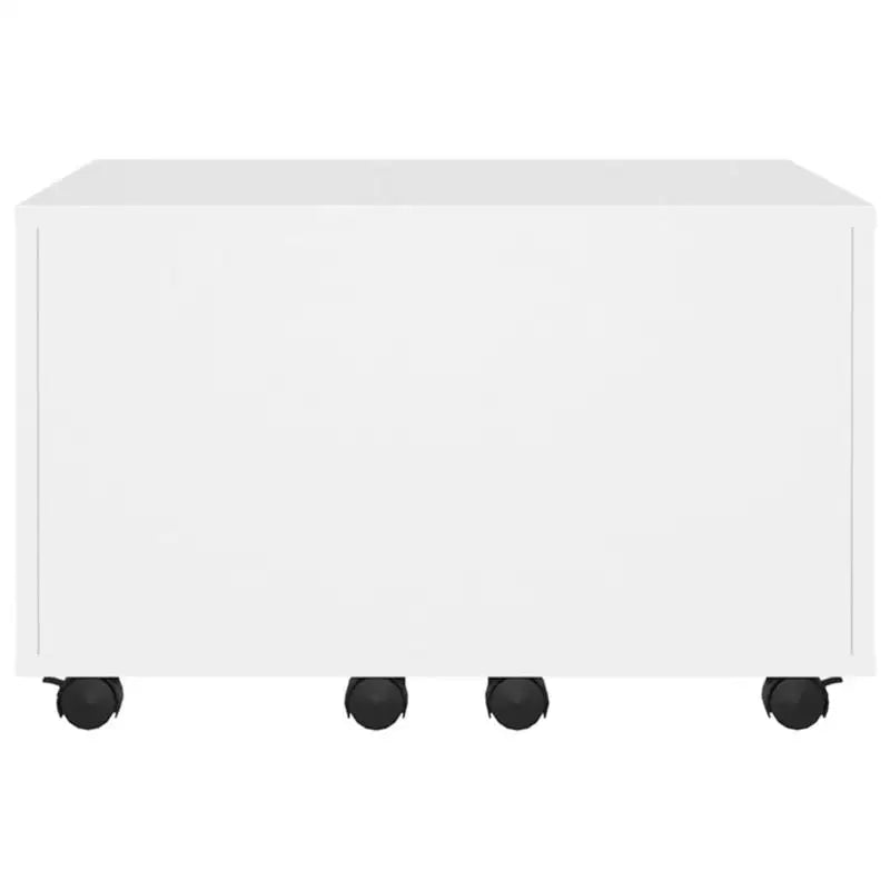 Table basse blanche et en bois 60x60x38 cm