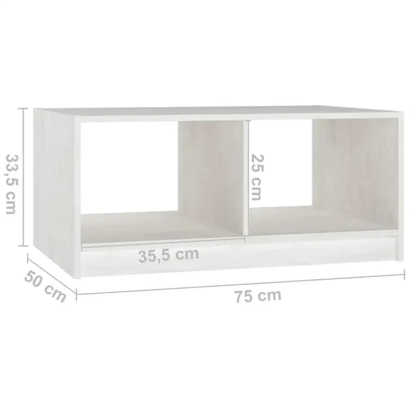 Table basse en bois massif pin 75 x 50 x 33,5 cm blanc