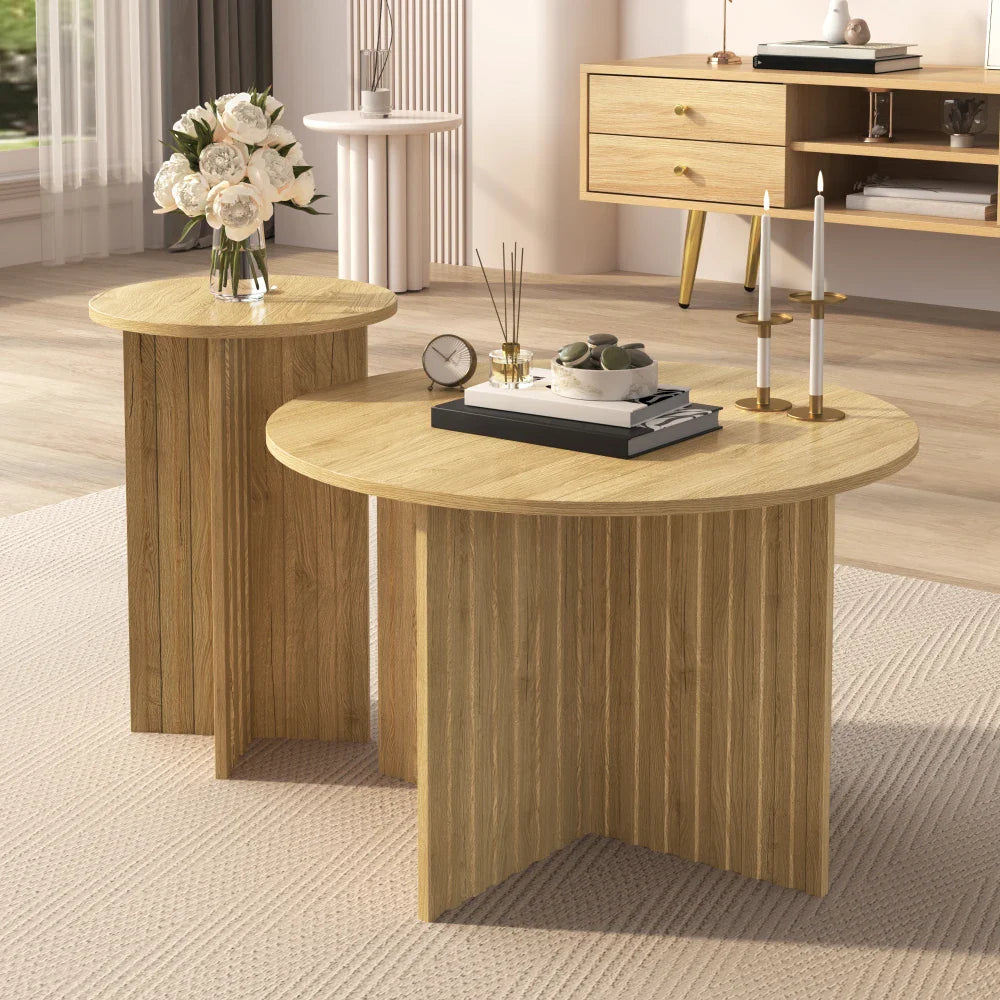 Table basse bois clair 79x79x46 cm