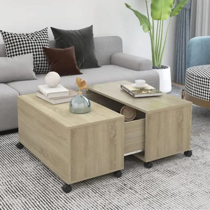 Table basse bois clair Sonoma Oak 75x75x38 cm