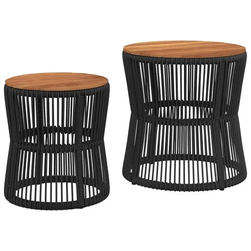 Table basse en bois et noir 2 pièces