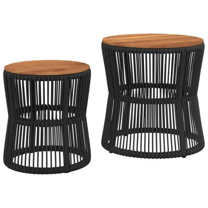 Table basse en bois et noir 2 pièces